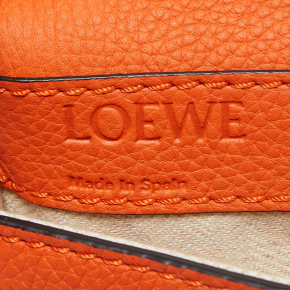 LOEWE Orange/Beige Grained Leather Military Belt Bag - Picture 8 of 8